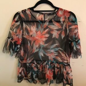 Sheer Flowery Beautiful Top